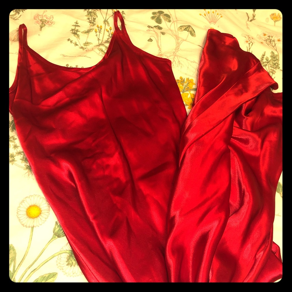 Silk satin bias cut gown